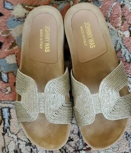 SOLD!! Johnny Was Women's Metallic Rope Slide Sandals